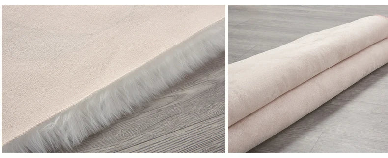 Faux Sheepskin Plush Rug - Fluffy Luxury Carpet for Bedroom & Living Room