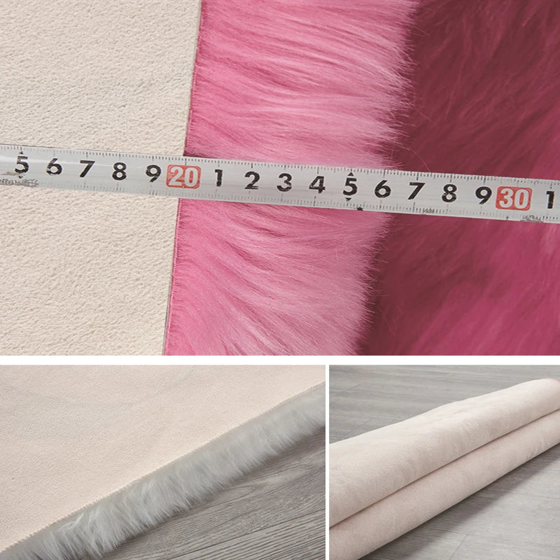 Faux Sheepskin Plush Rug - Fluffy Luxury Carpet for Bedroom & Living Room