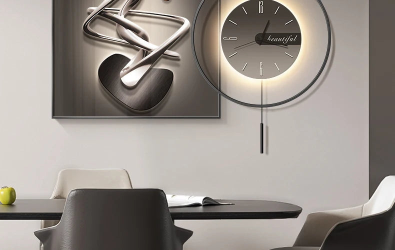 Modern LED Wall Clock - Luxury Restaurant & Living Room Decorative Art