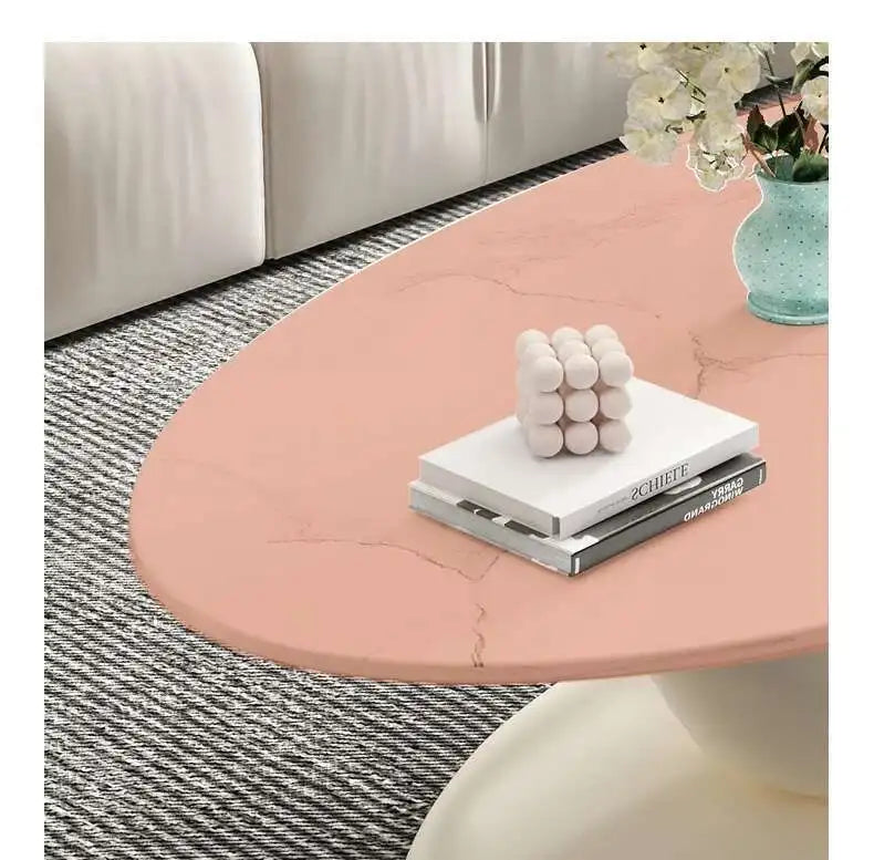 Italian Luxury Oval Coffee Table - Rock Board Top