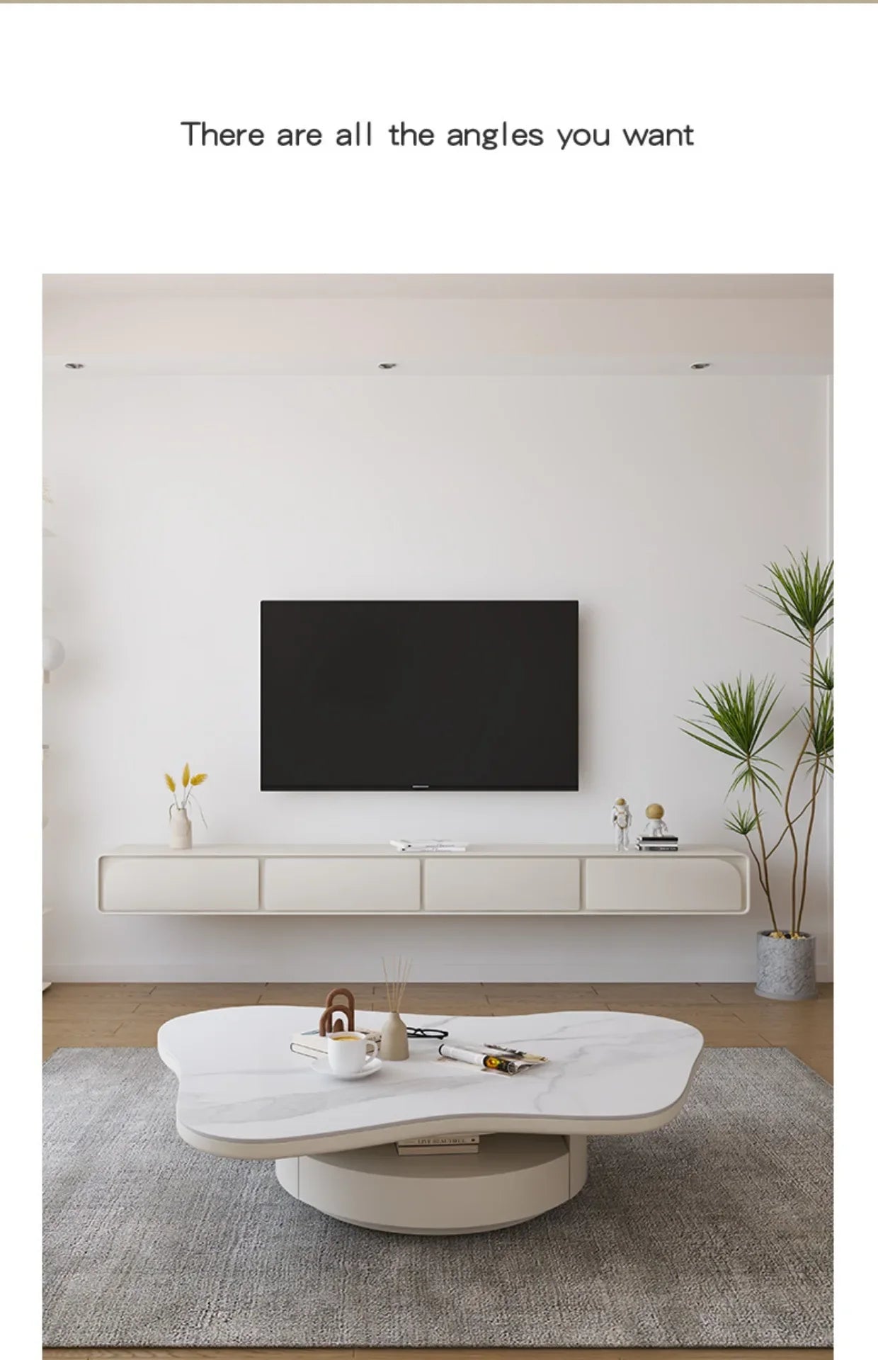 Italian Luxury Coffee Table Set - White Cloud Design