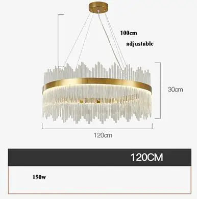 Modern Luxury Drawing Room Glass Led Chandelier Dining Room Led Dimmable Pendant Lamp Lustre Gold Metal Lamp Fixtures Lamparas