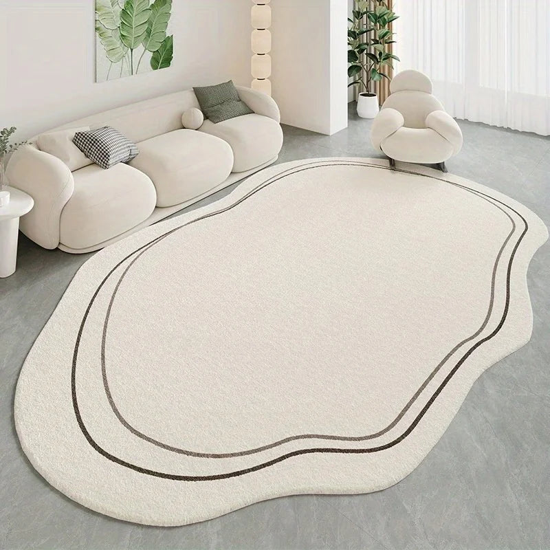Modern Irregular Area Rug - Washable Soft Carpet for Living Room & Kids Room