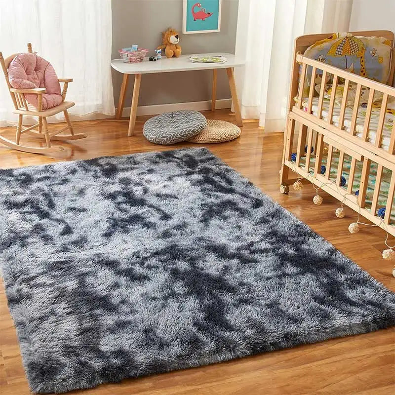 Furry Plush Area Rug - Modern Nordic Style Carpet for Living Room & Bedroom