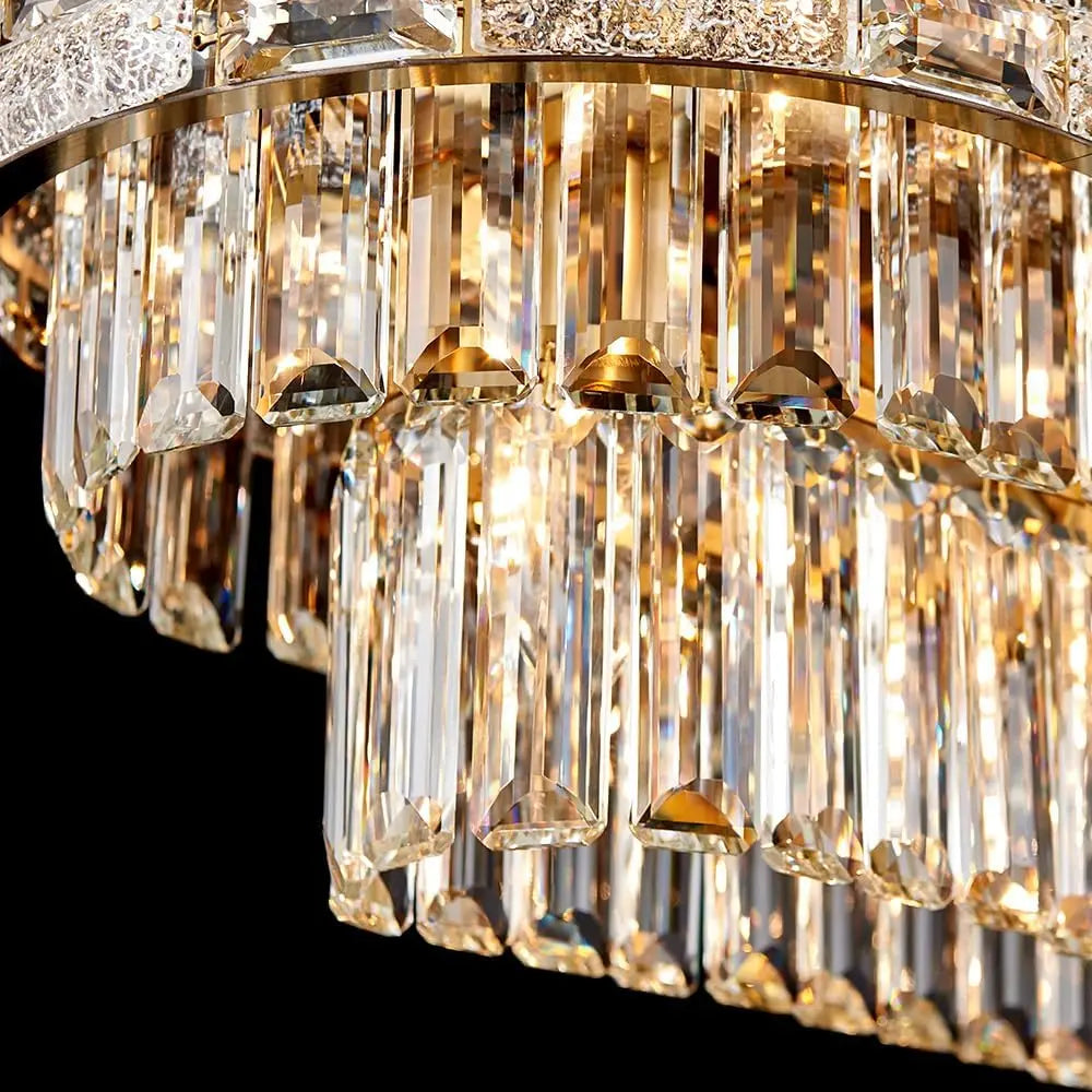 Modern Gold Crystal Chandeliers for Dining Room Living Room Vila Luxury Large Chandelier Pendant Light Fixture Kitchen Island