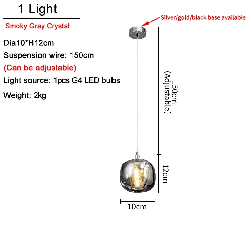 Luxury Led Staircase Chandelier Modern Home Decor Indoor Lighting Fixture Creative Amber/Smoky Grey/Clear Crystal Hanging Lamp