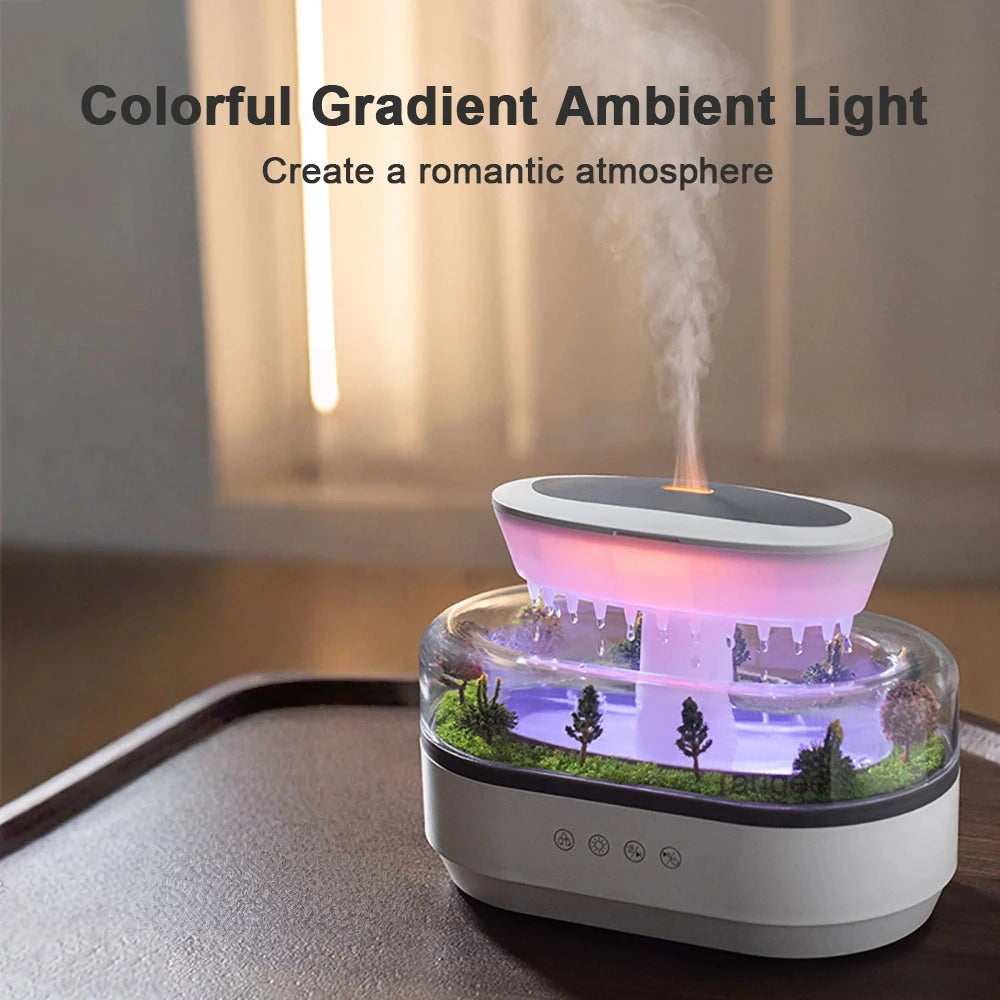 Raindrop Aroma Diffuser with LED Light & White Noise
