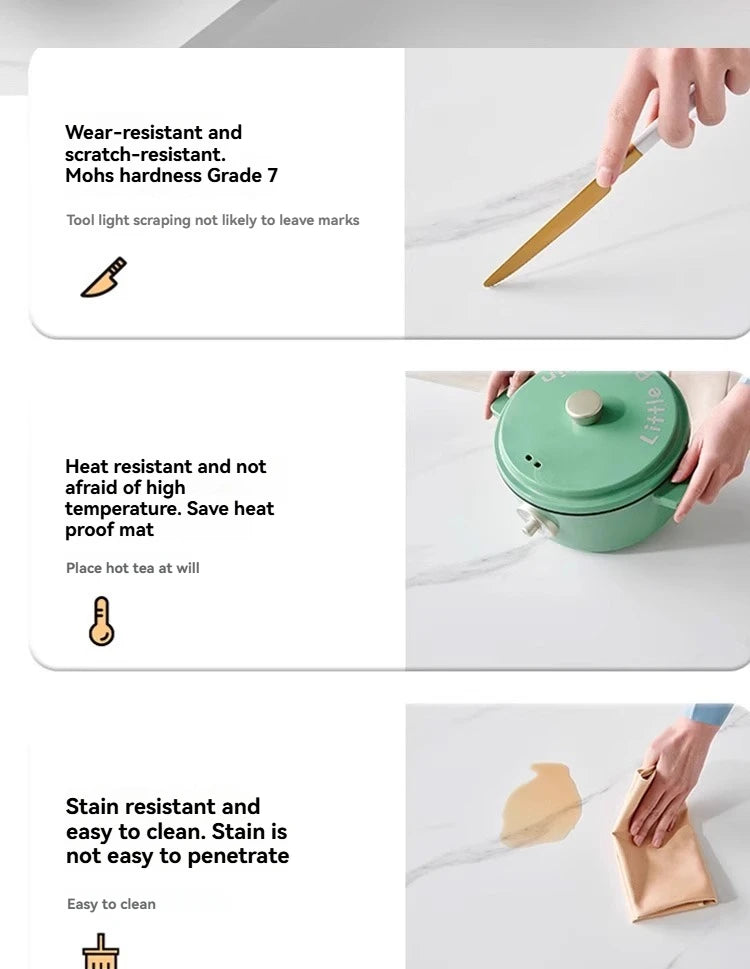 Modern Coffee Table With 2 Storage Drawers For Living Room Faux Marble Leaf Shape Coffee End Tables With Sturdy Metal Base