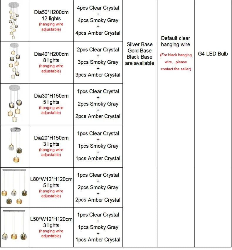 Luxury Led Staircase Chandelier Modern Home Decor Indoor Lighting Fixture Creative Amber/Smoky Grey/Clear Crystal Hanging Lamp