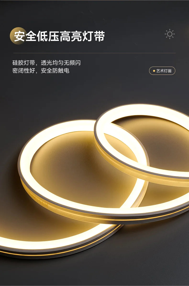 Feather Design Wall Clock With LED Lighting Luxury TV Background Art For Living Room Contemporary Wall Decor