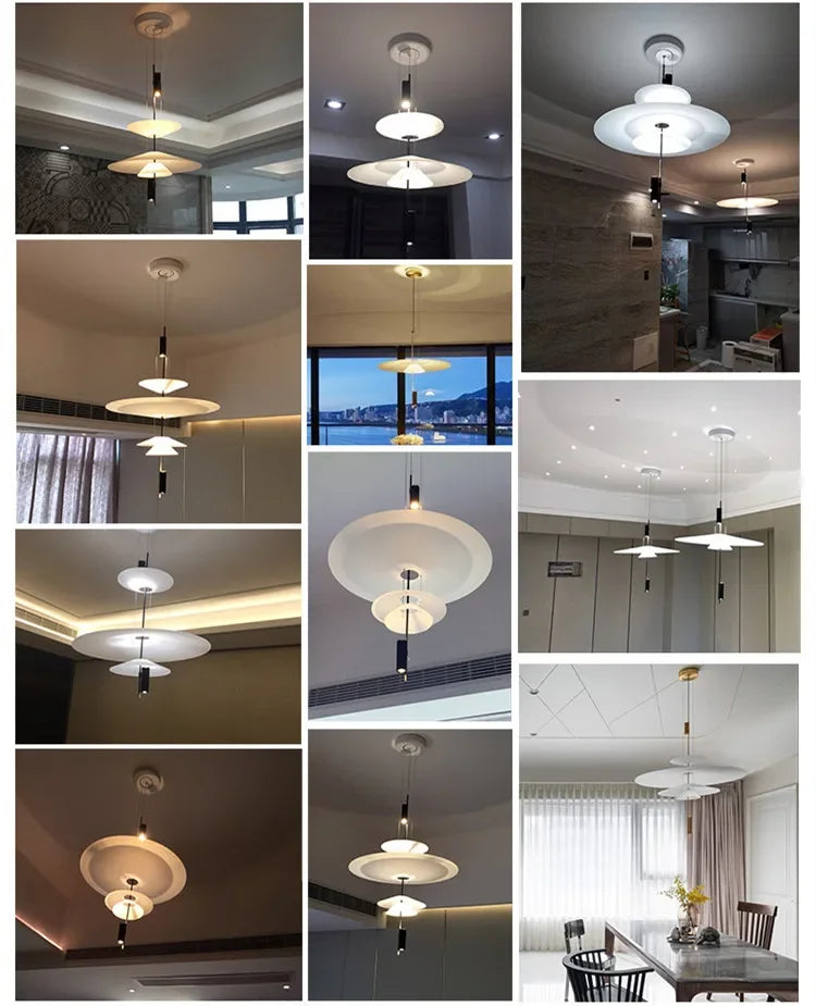 Modern Minimalist Led Pendant Lights for Living Dining Room Kitchen Fixture Chandelier Scandinavian Decor White Lighting Home
