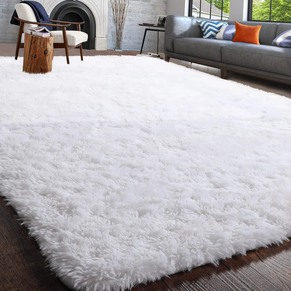 Furry Plush Area Rug - Modern Nordic Style Carpet for Living Room & Bedroom