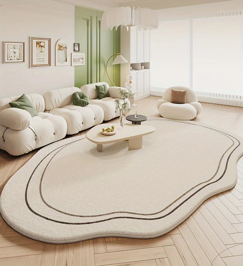 Modern Irregular Area Rug - Washable Soft Carpet for Living Room & Kids Room