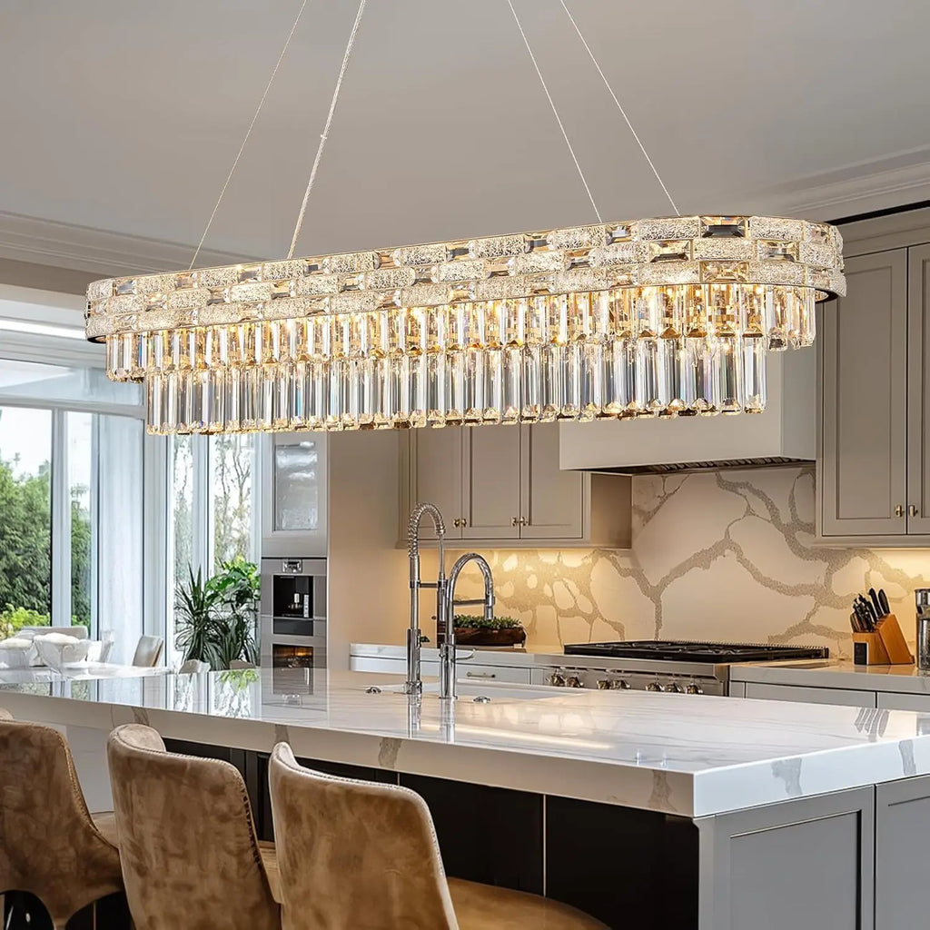 Modern Gold Crystal Chandeliers for Dining Room Living Room Vila Luxury Large Chandelier Pendant Light Fixture Kitchen Island