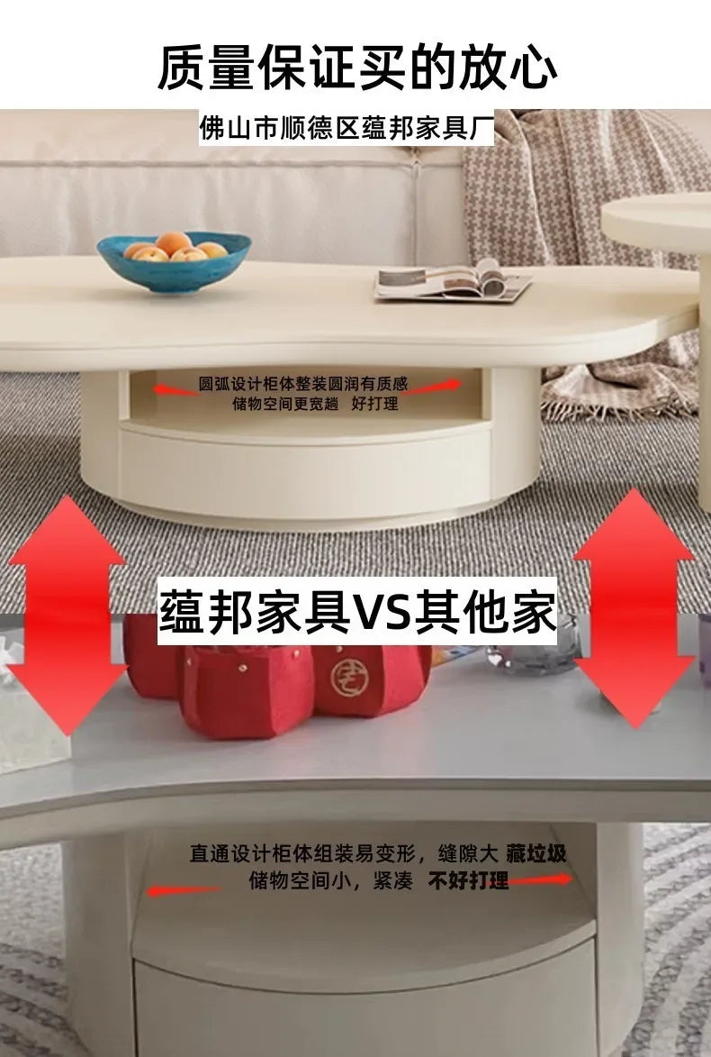 Italian Luxury Coffee Table Set - White Cloud Design