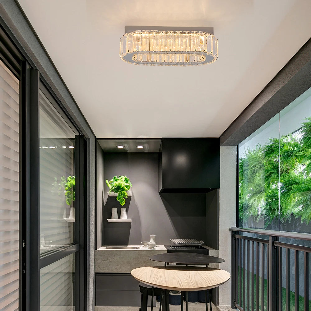 Modern Crystal Led Ceiling Lamp Hotel Lobby Dinning Room Ceiling Chandelier Light Fixture Home Decoration Pendant Lights Lustres