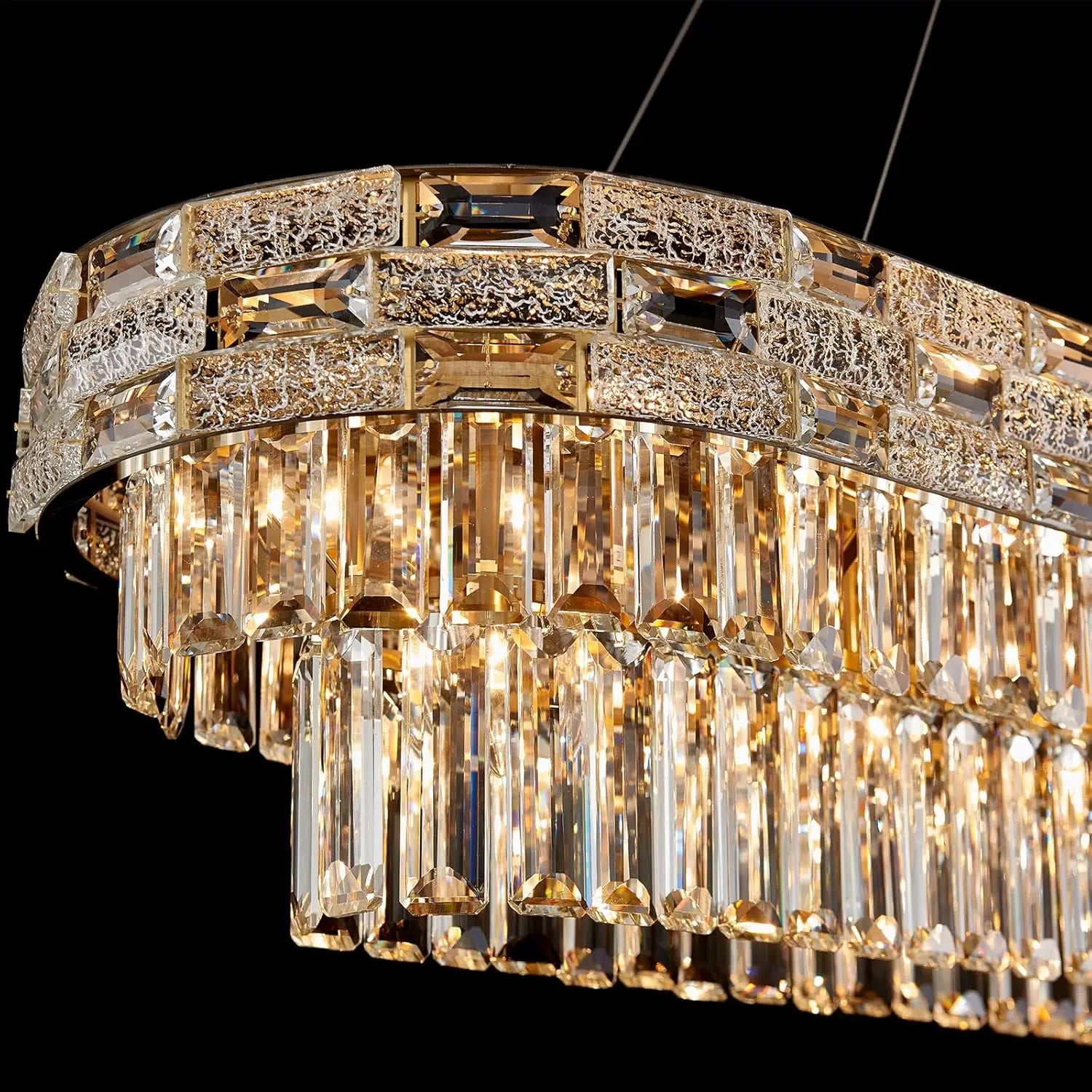 Modern Gold Crystal Chandeliers for Dining Room Living Room Vila Luxury Large Chandelier Pendant Light Fixture Kitchen Island