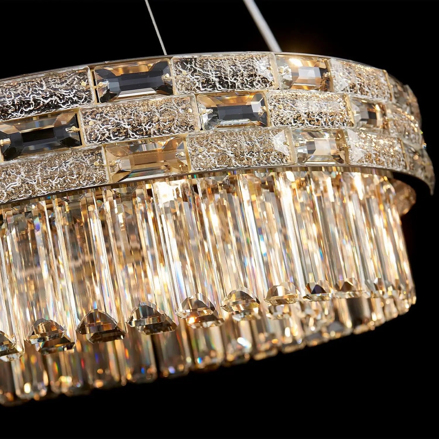 Modern Gold Crystal Chandeliers for Dining Room Living Room Vila Luxury Large Chandelier Pendant Light Fixture Kitchen Island