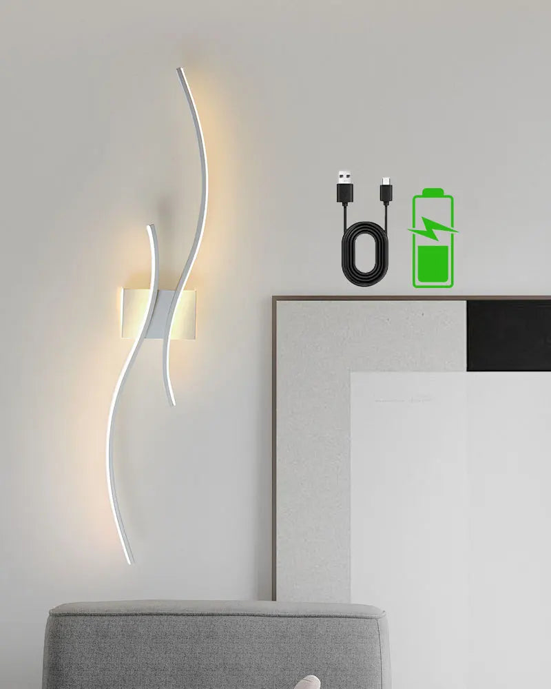 Wireless Rechargeable LED Wall Sconce - Touch Dimmable with Remote Control
