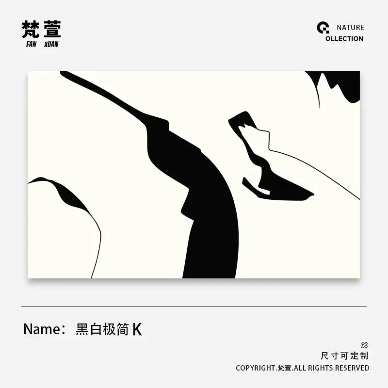 Minimalist Geometric Area Rug - Luxury Black & White Carpet for Living Room & Bedroom