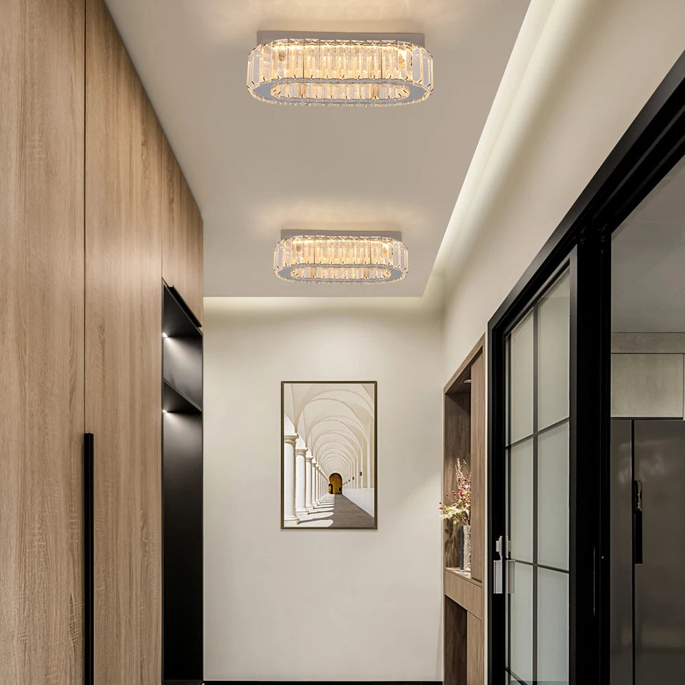 Modern Crystal Led Ceiling Lamp Hotel Lobby Dinning Room Ceiling Chandelier Light Fixture Home Decoration Pendant Lights Lustres