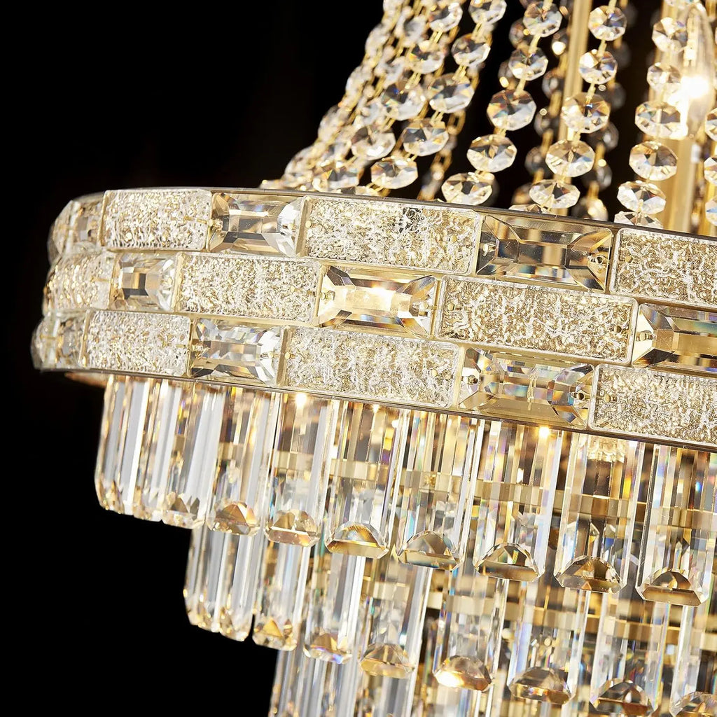 Modern Gold Crystal Chandeliers for Dining Room Living Room Vila Luxury Large Chandelier Pendant Light Fixture Kitchen Island