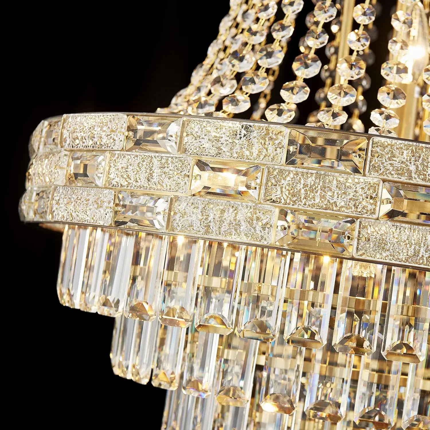 Modern Gold Crystal Chandeliers for Dining Room Living Room Vila Luxury Large Chandelier Pendant Light Fixture Kitchen Island
