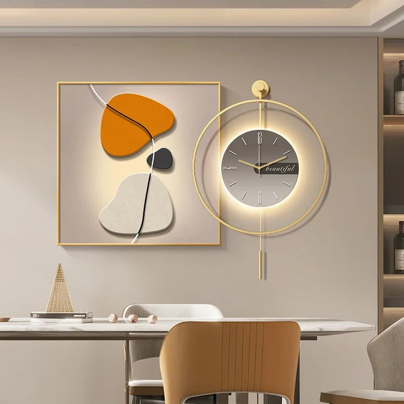 Modern LED Wall Clock - Luxury Restaurant & Living Room Decorative Art