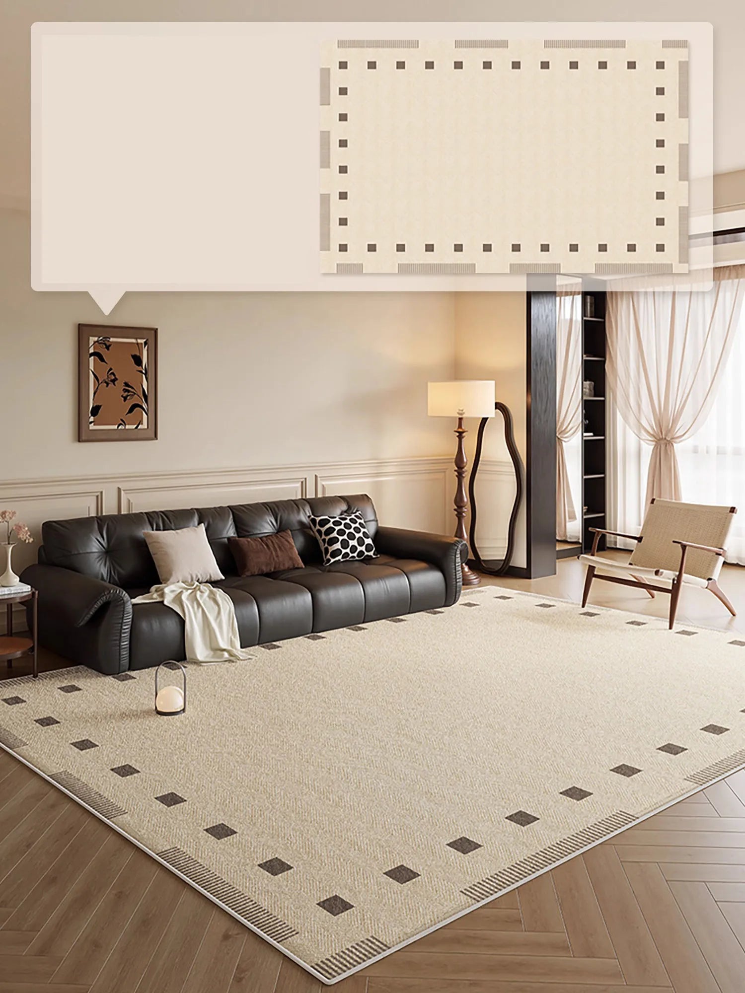 Modern Geometric Area Rug - Luxury Carpet for Living Room & Bedroom