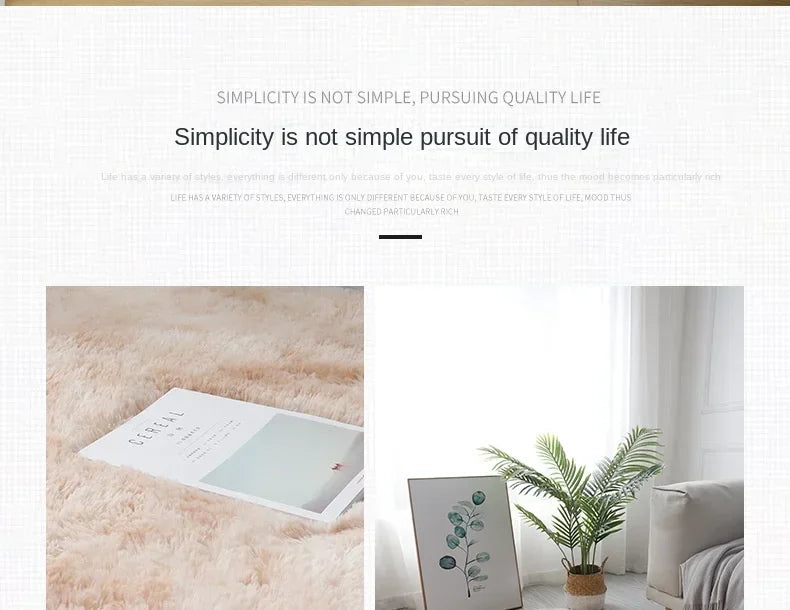 Super Soft Round Plush Rug - Fluffy Area Carpet for Living Room & Bedroom