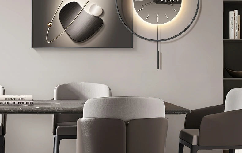 Modern LED Wall Clock - Luxury Restaurant & Living Room Decorative Art
