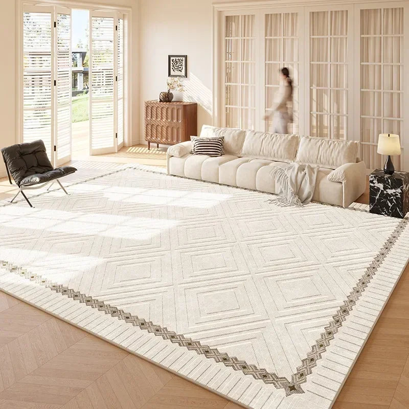 Artistic French Plush Carpet - Modern Area Rug for Living Room & Bedroom