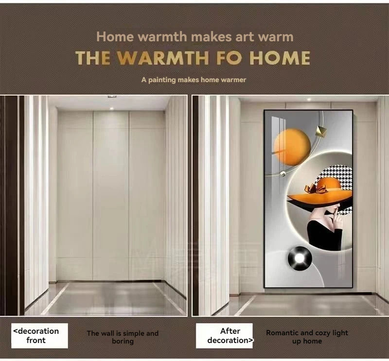 Chinese Style Welcome Pine LED Wall Art - Waterfall Landscape Canvas Painting