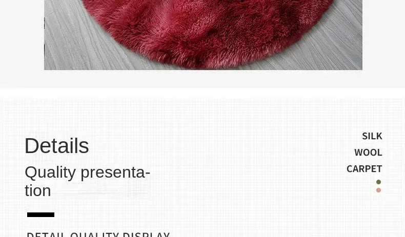 Super Soft Round Plush Rug - Fluffy Area Carpet for Living Room & Bedroom