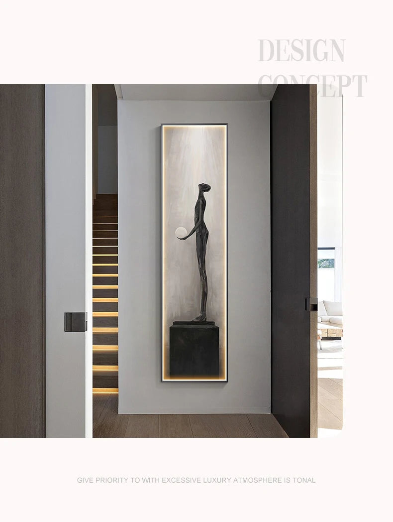 Modern Abstract LED Wall Art - Interior Hanging Lamp for Living Spaces