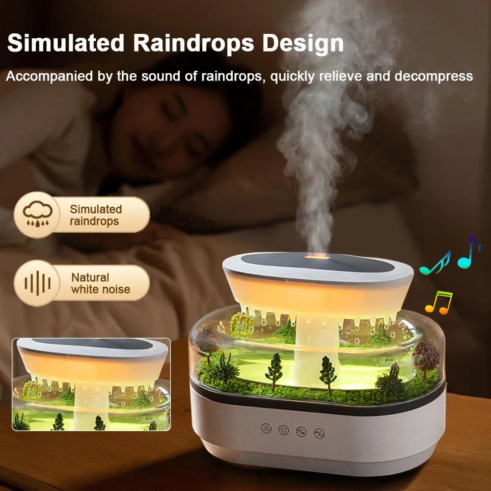 Raindrop Aroma Diffuser with LED Light & White Noise