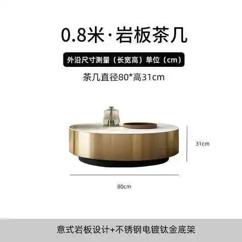 Luxury Round Coffee Table - Designer Metal Base