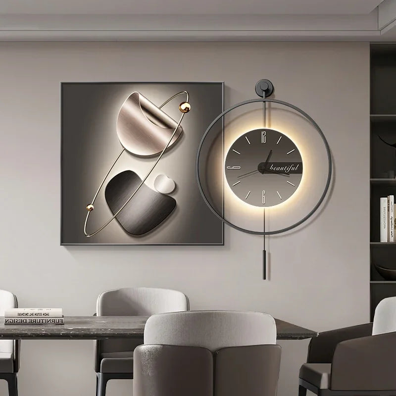 Modern LED Wall Clock - Luxury Restaurant & Living Room Decorative Art