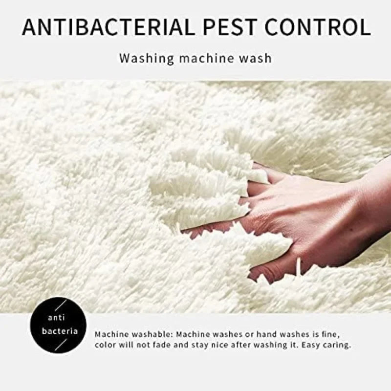 Super Soft Round Plush Rug - Fluffy Area Carpet for Living Room & Bedroom