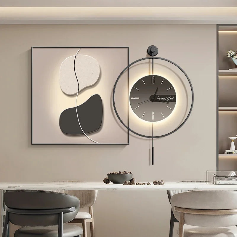 Modern LED Wall Clock - Luxury Restaurant & Living Room Decorative Art
