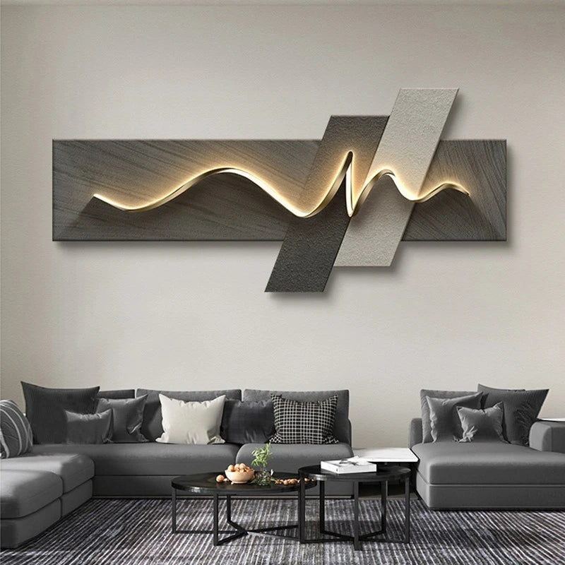 Modern Wabi Sabi LED Wall Art - Luxury Decorative Light Painting