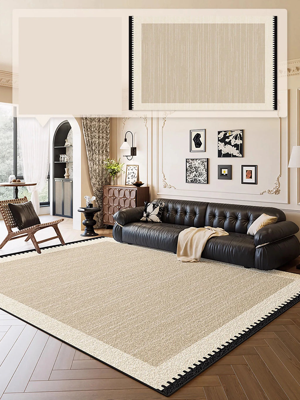 Modern Geometric Area Rug - Luxury Carpet for Living Room & Bedroom