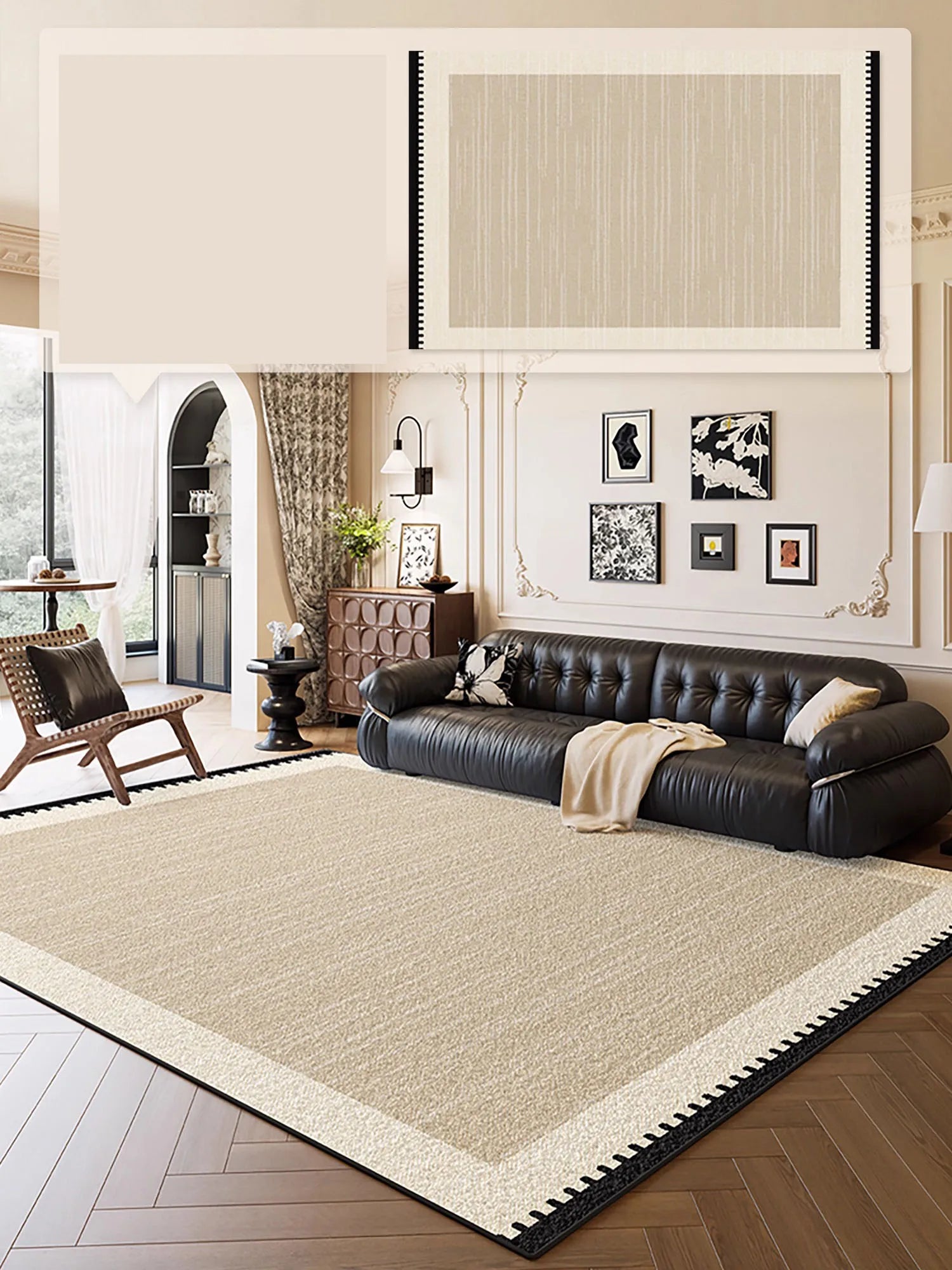 Modern Geometric Area Rug - Luxury Carpet for Living Room & Bedroom