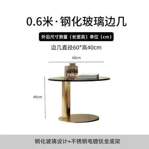 Luxury Round Coffee Table - Designer Metal Base