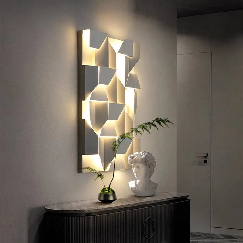 Geometric LED Wall Lamp - Modern Shadow Metal Sconce Light