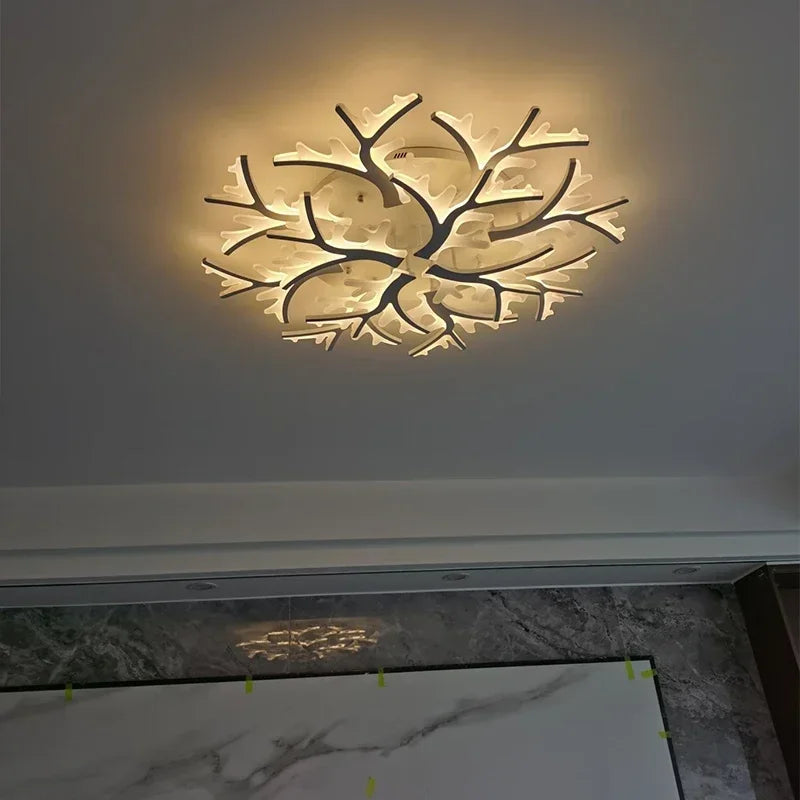 Nordic Minimalist Creative Branch Antlers Ceiling Chandelier Living Room Bedroom Indoor Lighting Led Ceiling Lamp Light Fixture