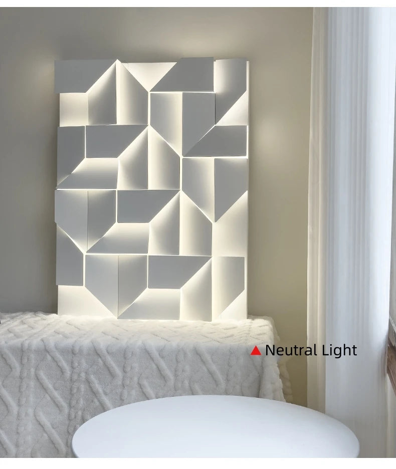 Geometric LED Wall Lamp - Modern Shadow Metal Sconce Light