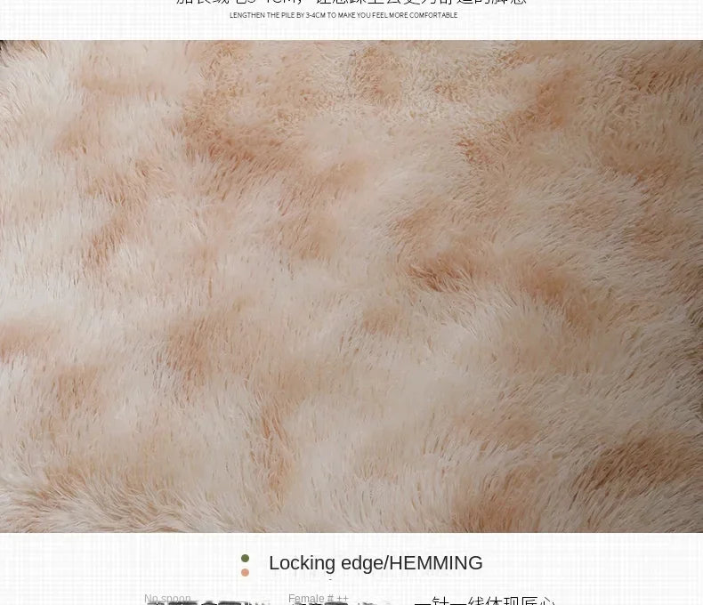 Super Soft Round Plush Rug - Fluffy Area Carpet for Living Room & Bedroom