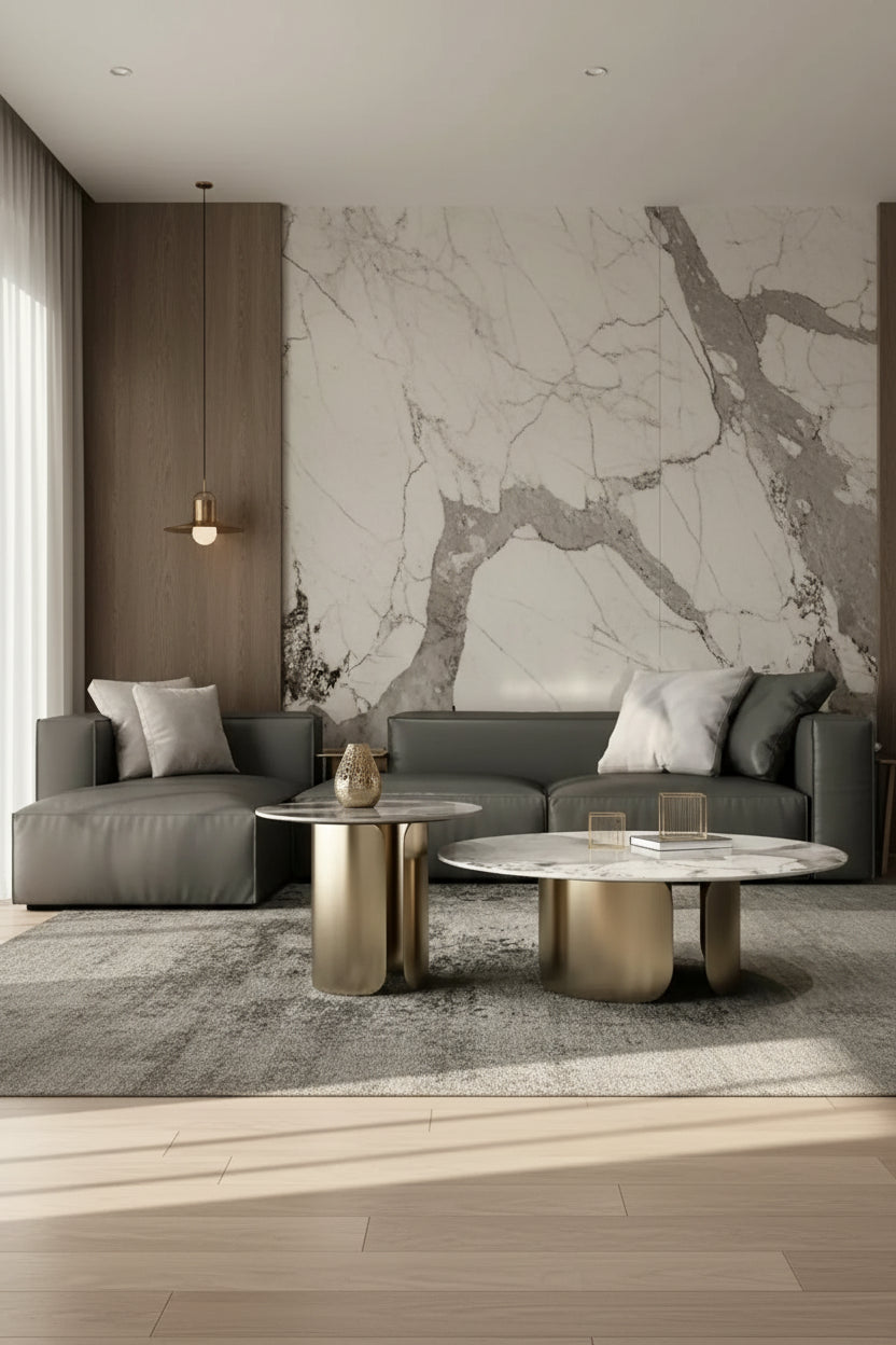 Marble Nordic Coffee Table - Mid Century Modern Design