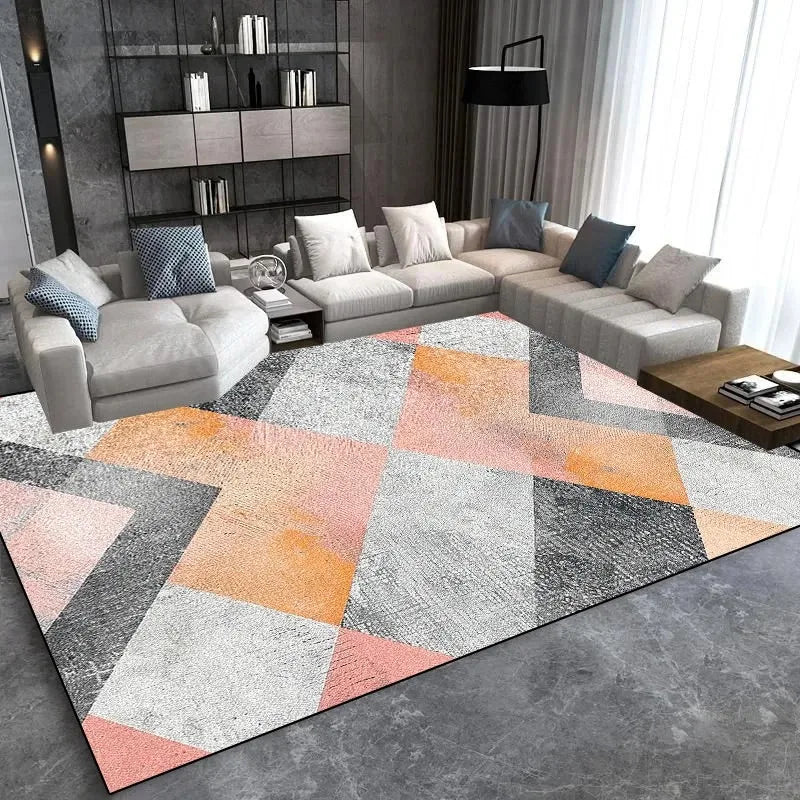 Modern Luxury Area Rug - Non-Slip Washable Carpet for Living Room & Bedroom